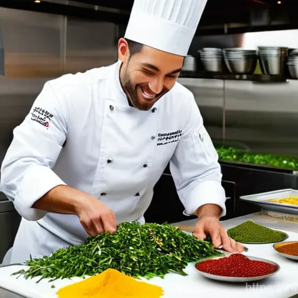 다문화 요리사 자격증 보유자의 장점 - **Prompt 1: The Artisan of Fusion Flavors**
A male chef, mid-30s, with a warm, inviting smile, s...
