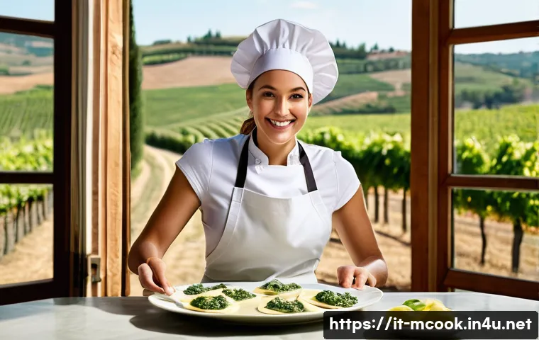 다문화 요리사 전공 선택 시 고려사항 - **Prompt:** A brightly lit, modern Italian kitchen. A female chef in her late 20s, wearing a clean w...