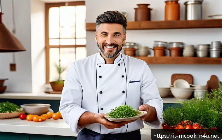 다문화 요리사 자격증 시험 팁 - A professional multicultural chef in a modern Italian kitchen, carefully preparing a traditional dis...