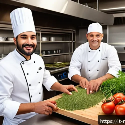 Home 32 다문화 요리사의 요리 경연대회 준비 - A vibrant multicultural kitchen scene showcasing chefs of diverse ethnicities collaboratively prepar...